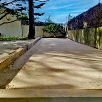 Rouet de boule : sable de compactage et traverses en chêne à Brétignolles-sur-Mer