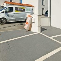 Cou et accès maison en béton poreux et pavés, Sables d'Olonne