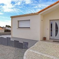 Terrasse et accès maison en béton, Coëx en Vendée